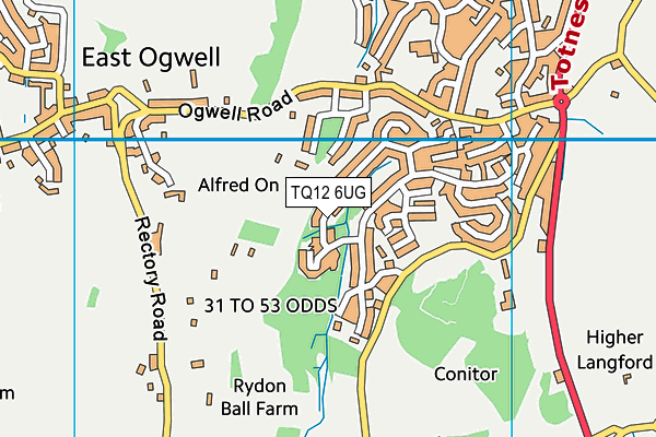 TQ12 6UG map - OS VectorMap District (Ordnance Survey)