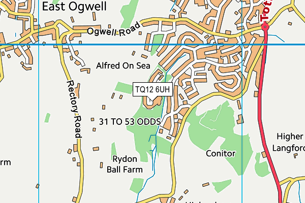 TQ12 6UH map - OS VectorMap District (Ordnance Survey)