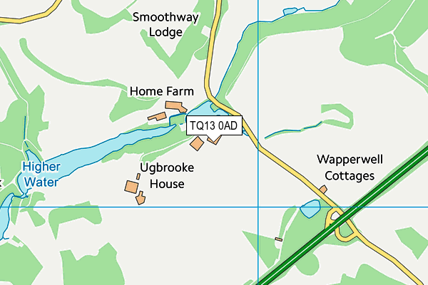 TQ13 0AD map - OS VectorMap District (Ordnance Survey)