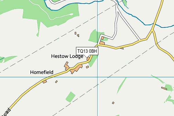 TQ13 0BH map - OS VectorMap District (Ordnance Survey)