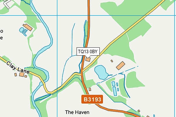 TQ13 0BY map - OS VectorMap District (Ordnance Survey)