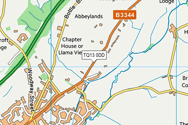 TQ13 0DD map - OS VectorMap District (Ordnance Survey)