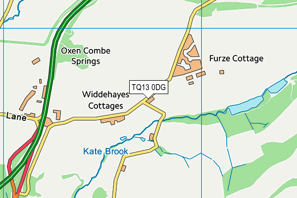 TQ13 0DG map - OS VectorMap District (Ordnance Survey)