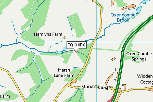 TQ13 0DX map - OS VectorMap District (Ordnance Survey)