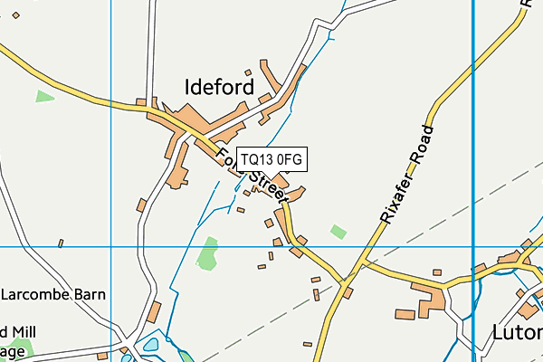 TQ13 0FG map - OS VectorMap District (Ordnance Survey)