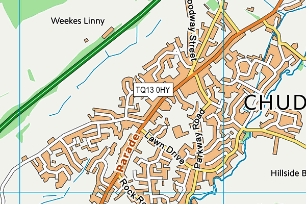 TQ13 0HY map - OS VectorMap District (Ordnance Survey)
