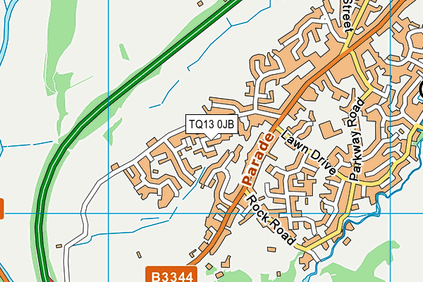 TQ13 0JB map - OS VectorMap District (Ordnance Survey)