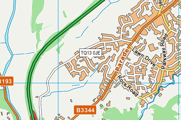 TQ13 0JE map - OS VectorMap District (Ordnance Survey)