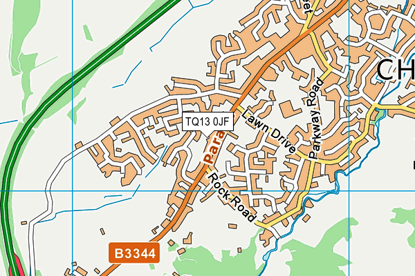 TQ13 0JF map - OS VectorMap District (Ordnance Survey)