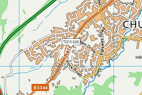 TQ13 0JG map - OS VectorMap District (Ordnance Survey)