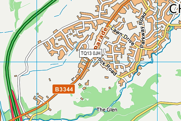 TQ13 0JH map - OS VectorMap District (Ordnance Survey)