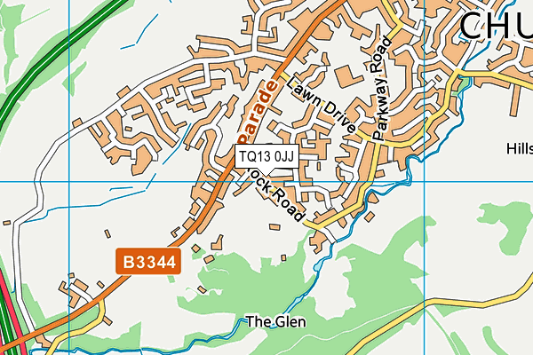 TQ13 0JJ map - OS VectorMap District (Ordnance Survey)