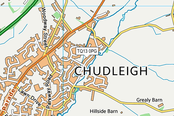 Chudleigh Skatepark map (TQ13 0PG) - OS VectorMap District (Ordnance Survey)
