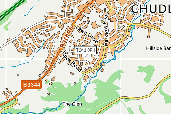 TQ13 0PH map - OS VectorMap District (Ordnance Survey)