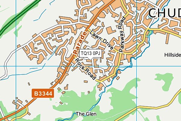 TQ13 0PJ map - OS VectorMap District (Ordnance Survey)