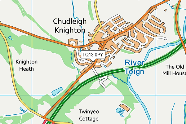TQ13 0PY map - OS VectorMap District (Ordnance Survey)
