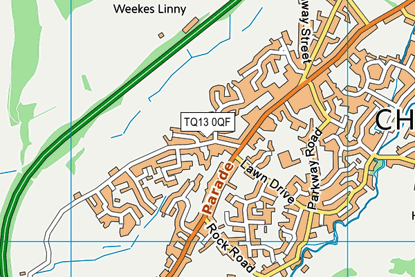 TQ13 0QF map - OS VectorMap District (Ordnance Survey)
