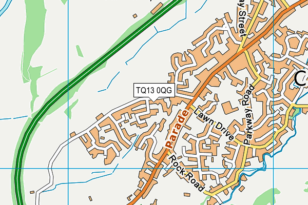 TQ13 0QG map - OS VectorMap District (Ordnance Survey)