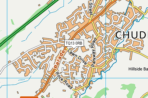 TQ13 0RB map - OS VectorMap District (Ordnance Survey)