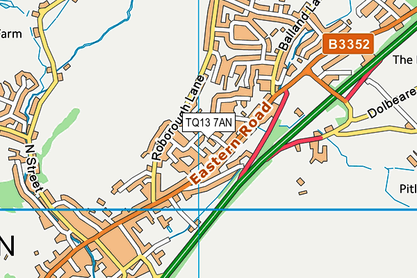 TQ13 7AN map - OS VectorMap District (Ordnance Survey)