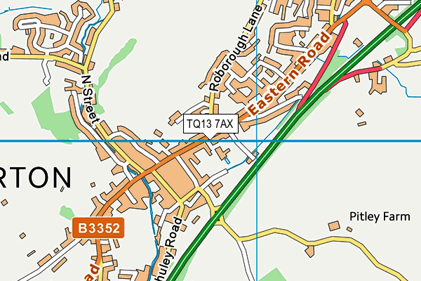 TQ13 7AX map - OS VectorMap District (Ordnance Survey)
