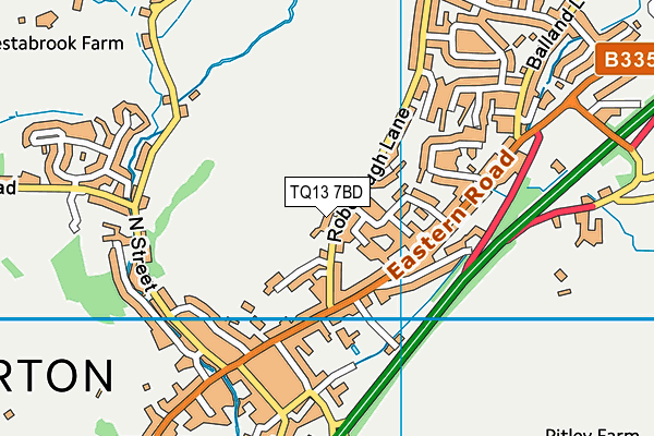 TQ13 7BD map - OS VectorMap District (Ordnance Survey)