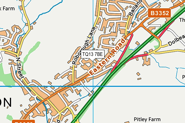 TQ13 7BE map - OS VectorMap District (Ordnance Survey)