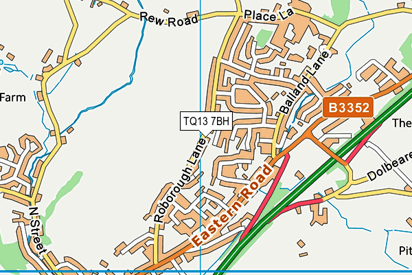 TQ13 7BH map - OS VectorMap District (Ordnance Survey)