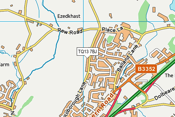 TQ13 7BJ map - OS VectorMap District (Ordnance Survey)
