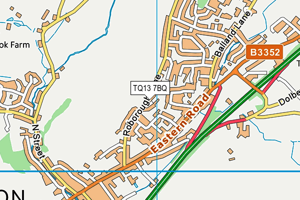TQ13 7BQ map - OS VectorMap District (Ordnance Survey)