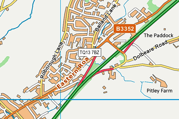 TQ13 7BZ map - OS VectorMap District (Ordnance Survey)
