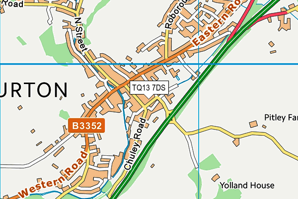 TQ13 7DS map - OS VectorMap District (Ordnance Survey)