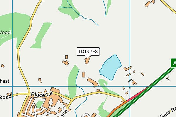 TQ13 7ES map - OS VectorMap District (Ordnance Survey)