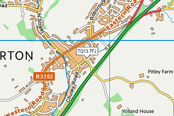 TQ13 7FJ map - OS VectorMap District (Ordnance Survey)