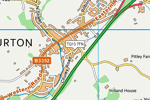 TQ13 7FN map - OS VectorMap District (Ordnance Survey)