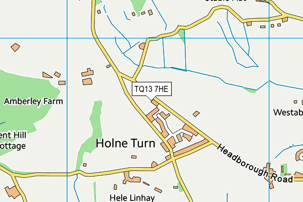 TQ13 7HE map - OS VectorMap District (Ordnance Survey)