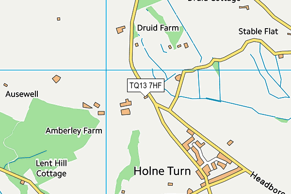 TQ13 7HF map - OS VectorMap District (Ordnance Survey)