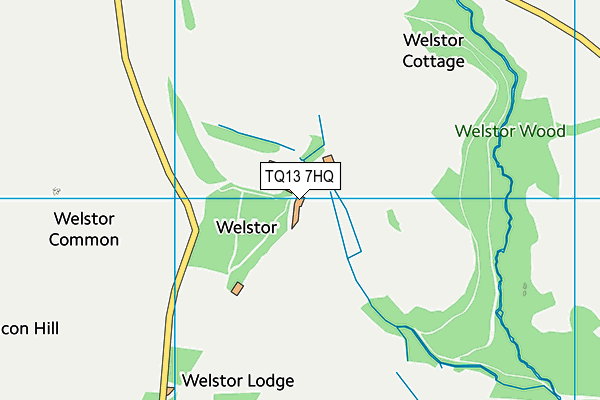 TQ13 7HQ map - OS VectorMap District (Ordnance Survey)