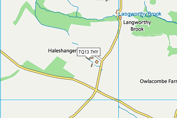 TQ13 7HY map - OS VectorMap District (Ordnance Survey)