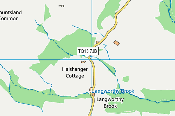 TQ13 7JB map - OS VectorMap District (Ordnance Survey)