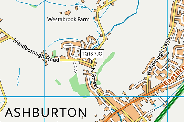 TQ13 7JG map - OS VectorMap District (Ordnance Survey)