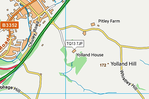 TQ13 7JP map - OS VectorMap District (Ordnance Survey)