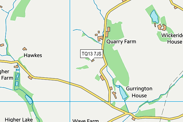 TQ13 7JS map - OS VectorMap District (Ordnance Survey)