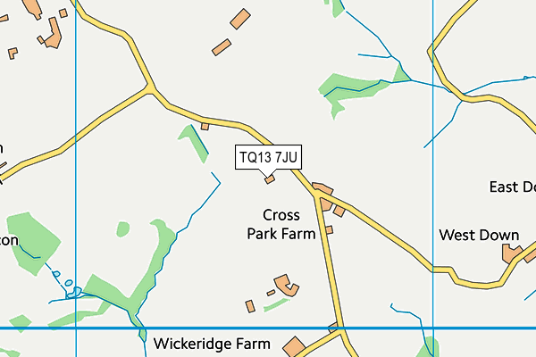 TQ13 7JU map - OS VectorMap District (Ordnance Survey)