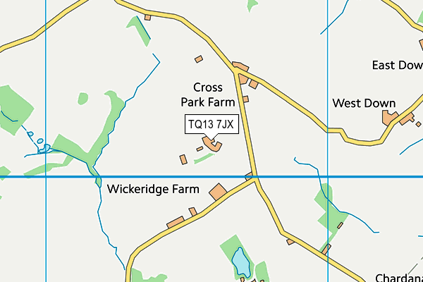 TQ13 7JX map - OS VectorMap District (Ordnance Survey)