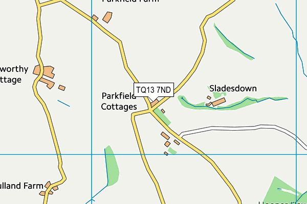 TQ13 7ND map - OS VectorMap District (Ordnance Survey)