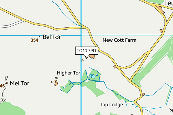 TQ13 7PD map - OS VectorMap District (Ordnance Survey)