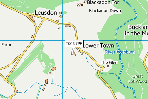 TQ13 7PF map - OS VectorMap District (Ordnance Survey)