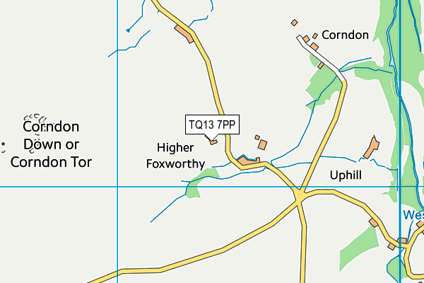 TQ13 7PP map - OS VectorMap District (Ordnance Survey)