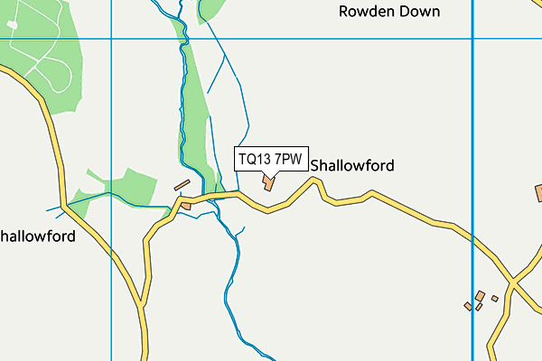 TQ13 7PW map - OS VectorMap District (Ordnance Survey)